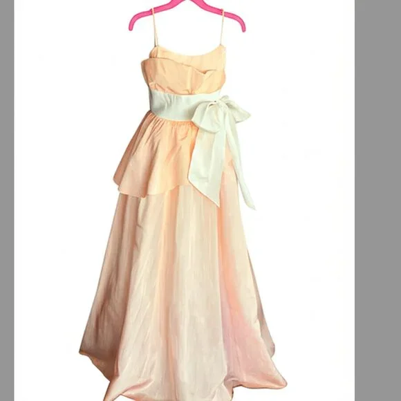 Jessica McClintock | Dresses | Gunne Sax By Jessica Mcclintock Vintage 8s  Pink And White Formal Size 0 | Poshmark